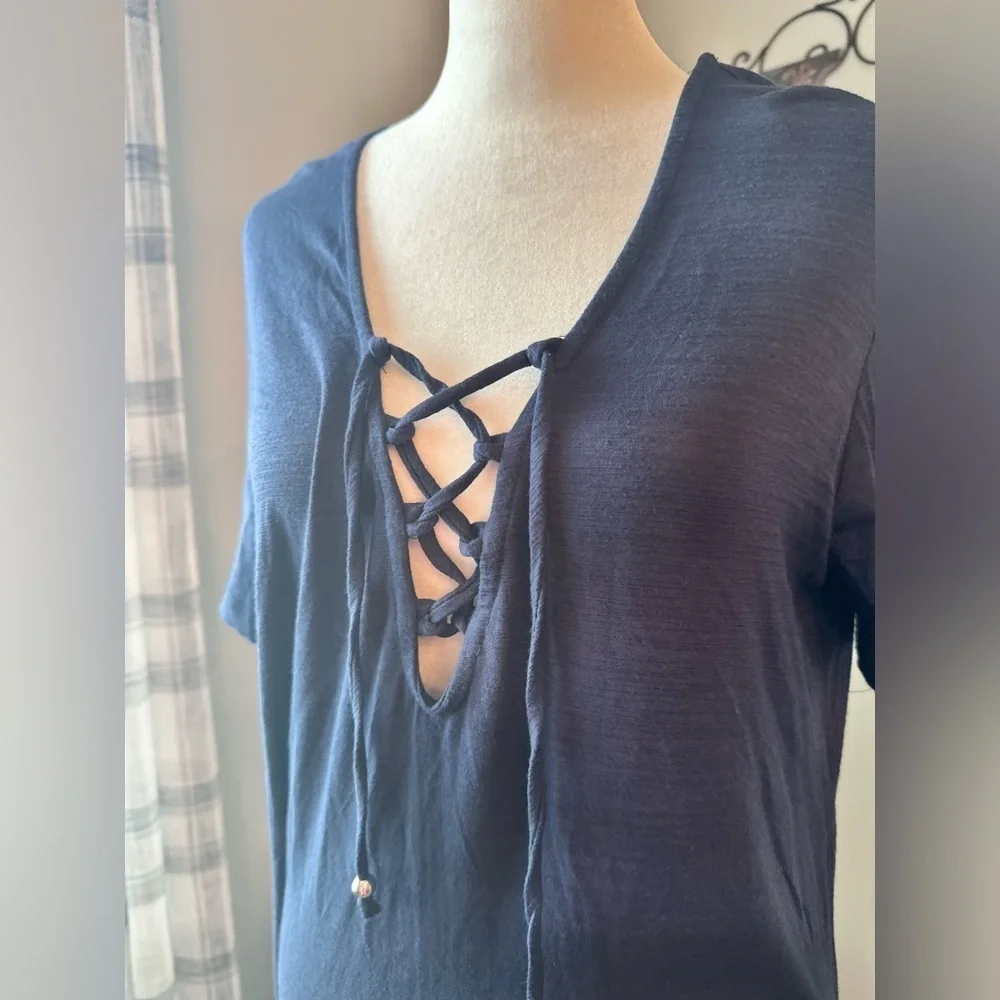 L NWT pacific beach nwt lace up swim suit cover up beach summer dress vaca - Picture 5 of 7